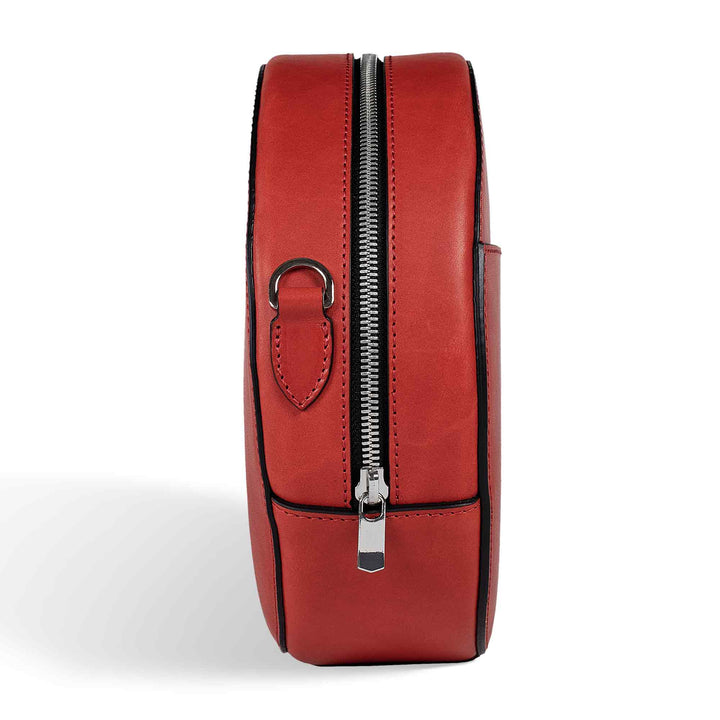 Circle | Crossbody Bag | Ruby w/ Nickel Hardware