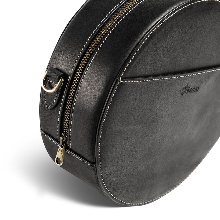 Circle | Crossbody Bag | Iphitos Black w/ Antique Hardware
