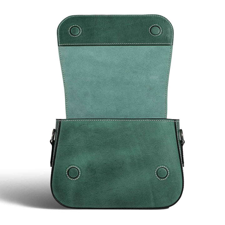 Hampton | Crossbody Bag | Emerald w/ Nickel Hardware