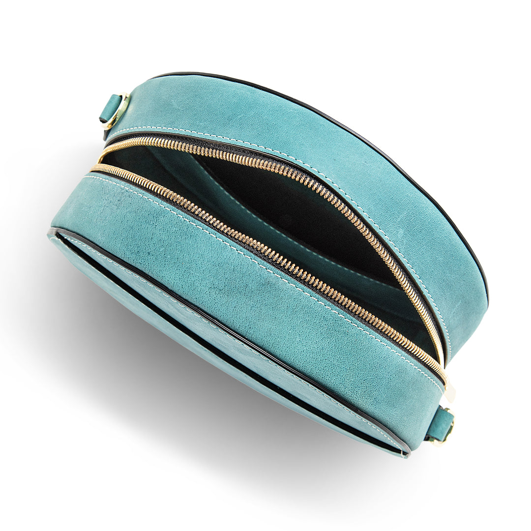 Circle | Crossbody Bag | Turquoise w/ Gold Hardware