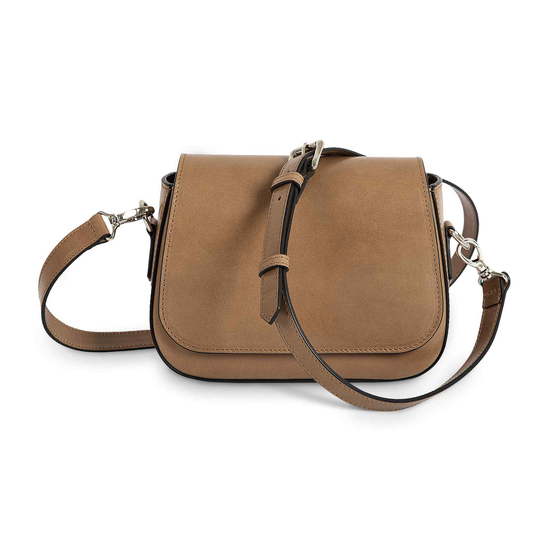 Hampton | Crossbody Bag | Cappuccino w/ Nickel Hardware