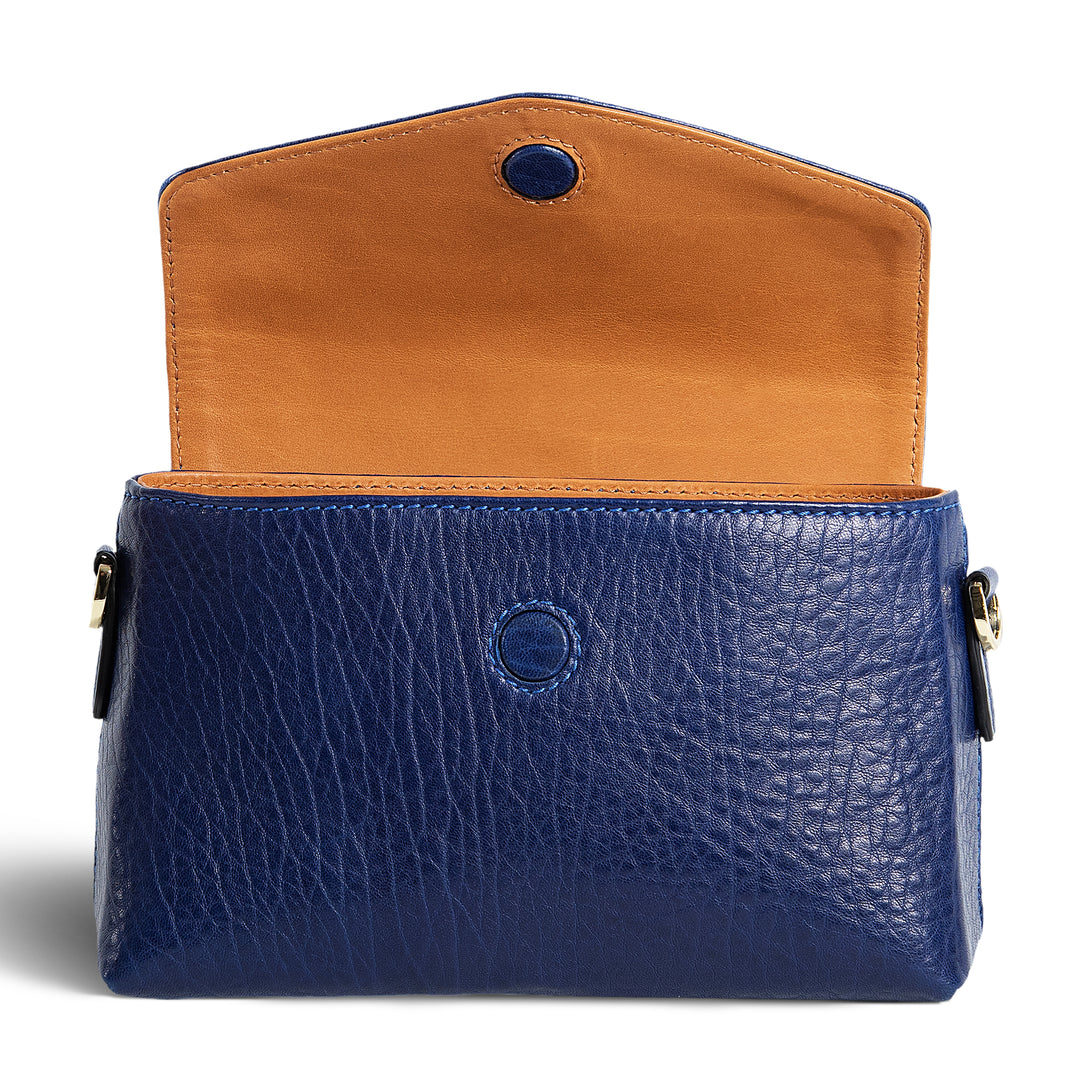 Helen | Crossbody Bag | Blue w/ Gold Hardware