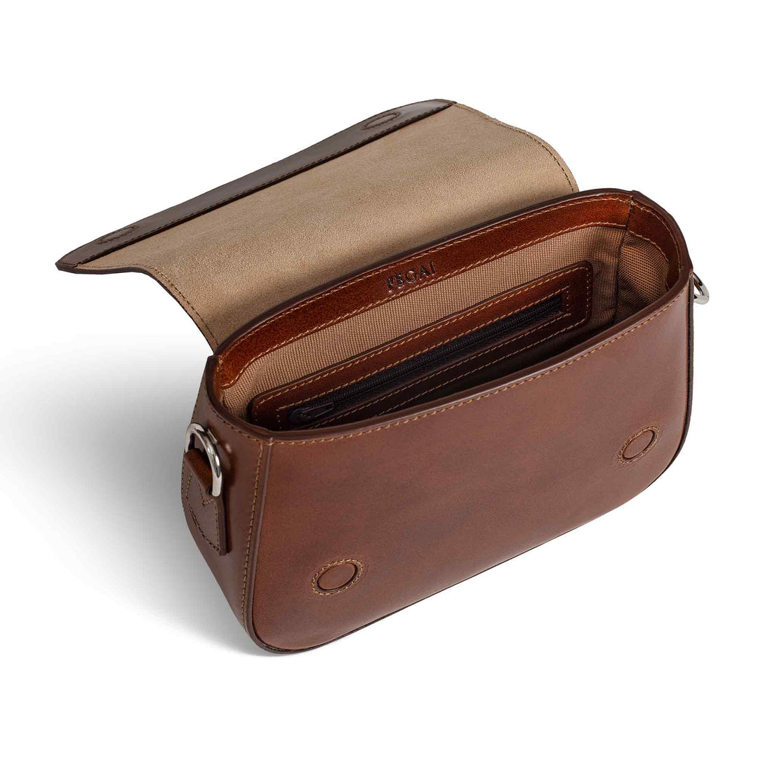 Hampton | Crossbody Bag | Brown w/ Nickel Hardware