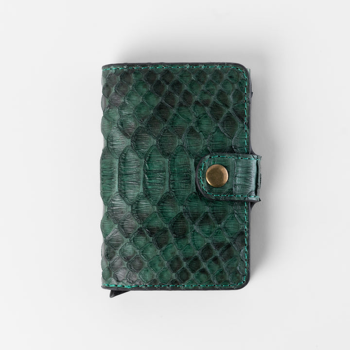 Agustine | Python Leather Quick Card Access Wallet | Jungle