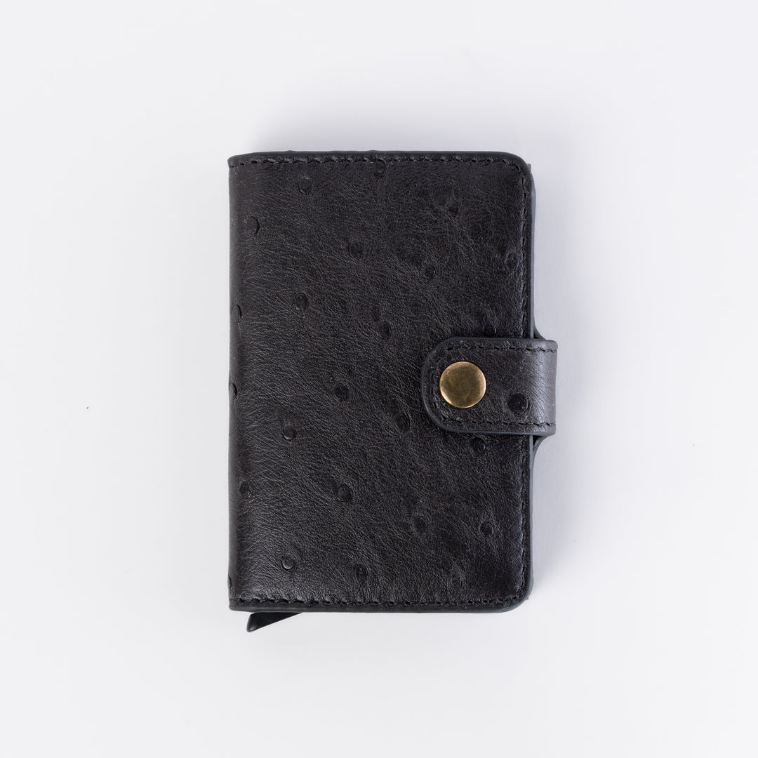 Ostrich Leather Card Holder