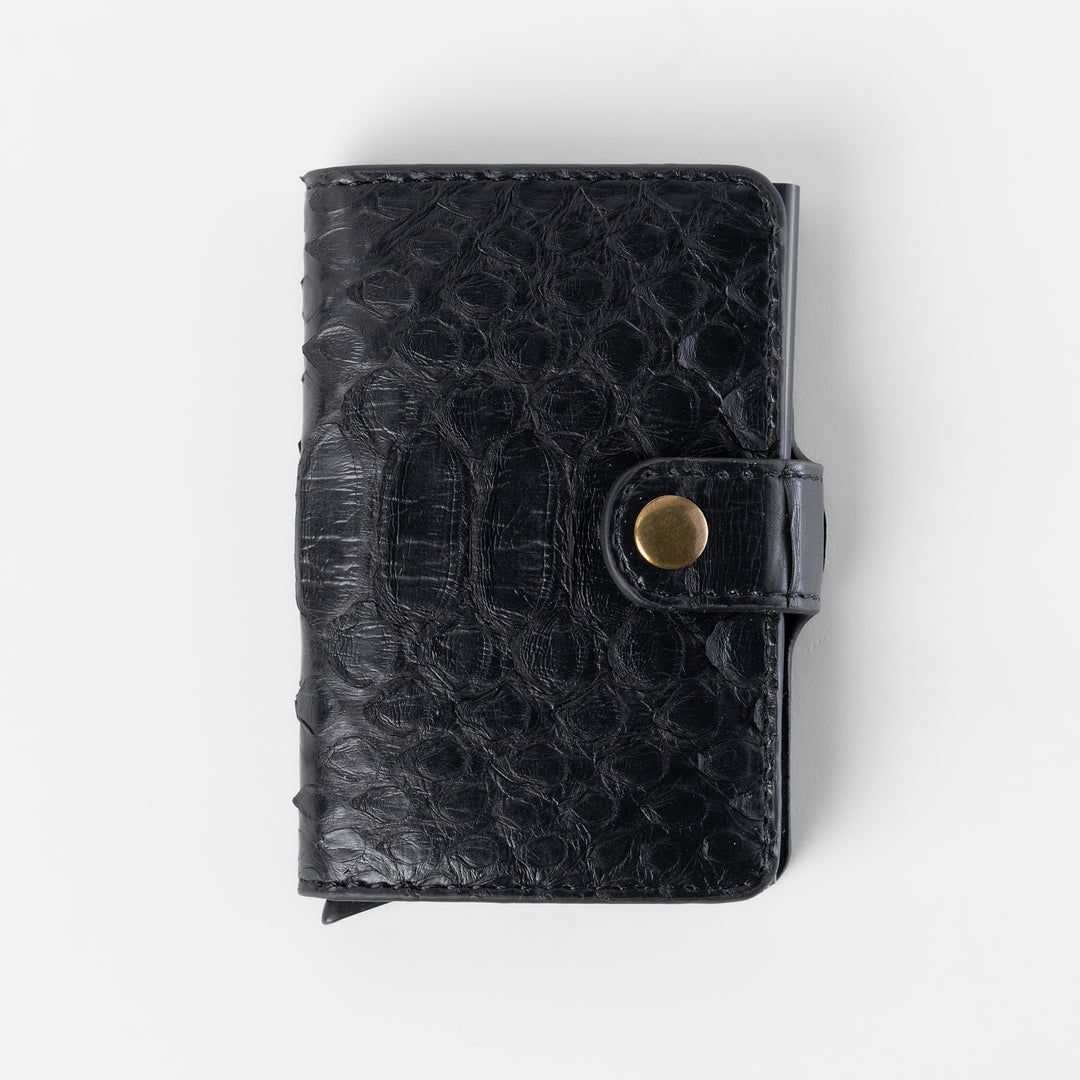 Agustine | Python Leather Quick Card Access Wallet | Venom