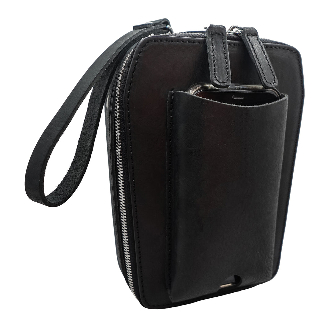 Pax | Italian Leather Clutch Bag | Black