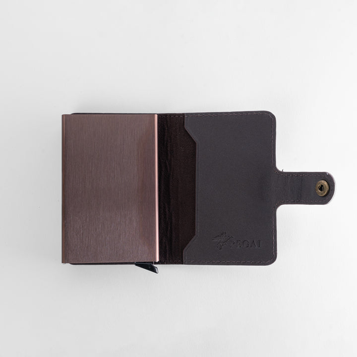 Agustine | Python Leather Quick Card Access Wallet | Dune