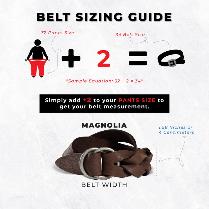 Womens Leather Belt | Magnolia | Black