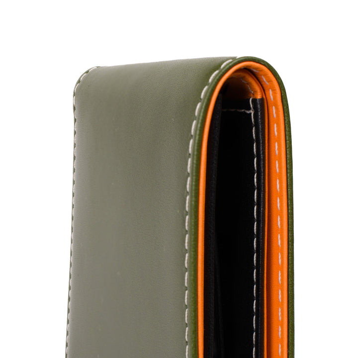 Italian Vegetable Tanned Leather Wallet | Green & Black | Malcolm