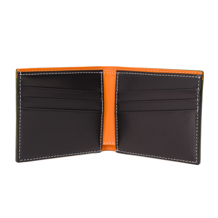 Italian Vegetable Tanned Leather Wallet | Green & Black | Malcolm