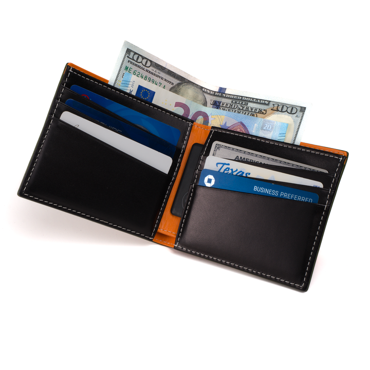 Italian Vegetable Tanned Leather Wallet | Green & Black | Malcolm