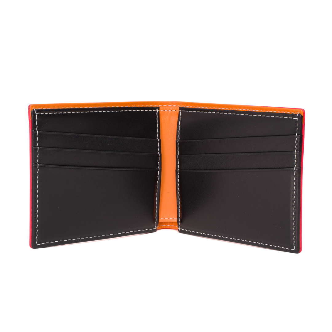 Italian Vegetable Tanned Leather Wallet | Red & Black | Malcolm