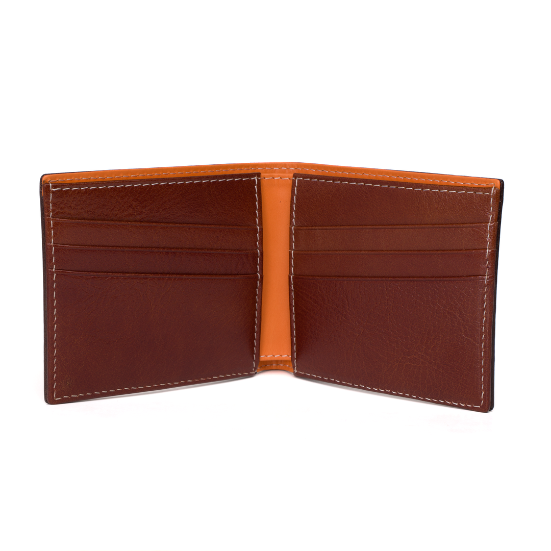 Italian Vegetable Tanned Leather Wallet | Dark Brown & Rum | Malcolm