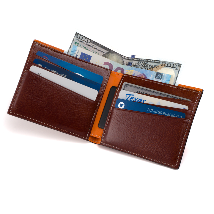 Italian Vegetable Tanned Leather Wallet | Dark Brown & Rum | Malcolm