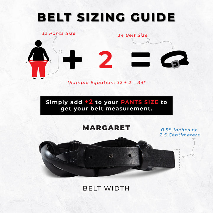 Womens Leather Belt | Margaret | Black