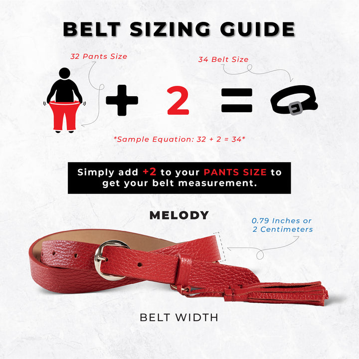 Womens Leather Belt | Melody | Cardinal