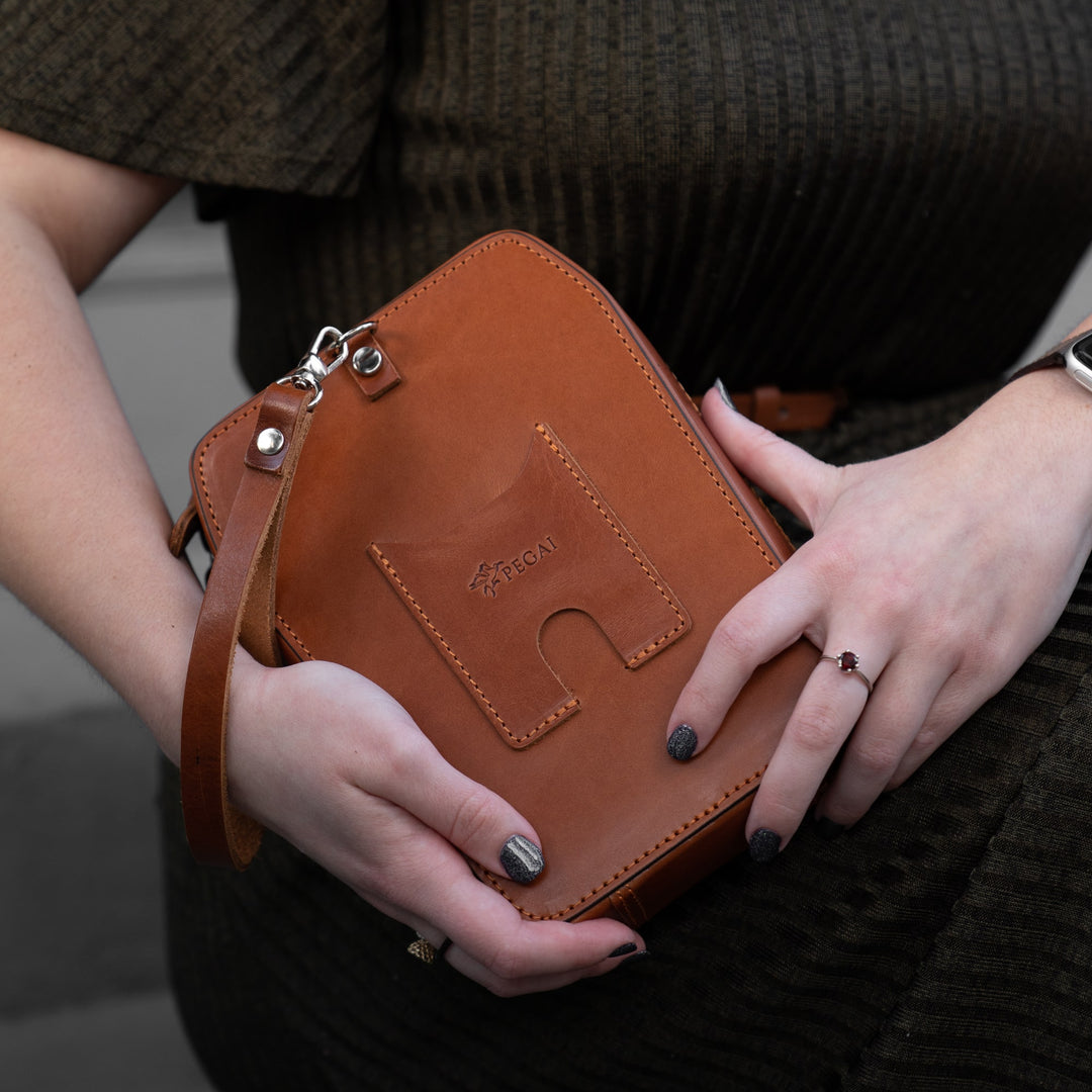 Pax | Leather Clutch Bag | Copper Brown