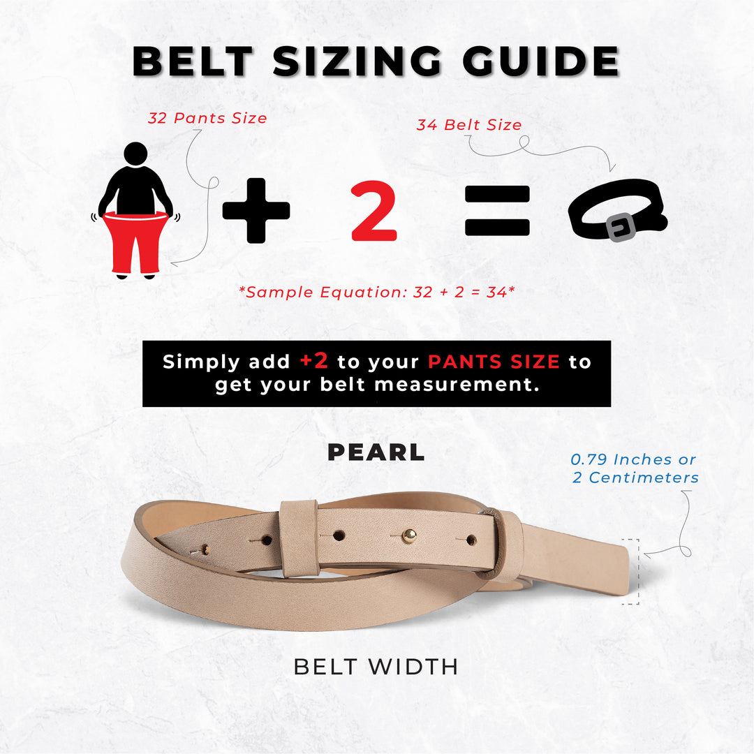 Womens Leather Belt | Pearl | Black