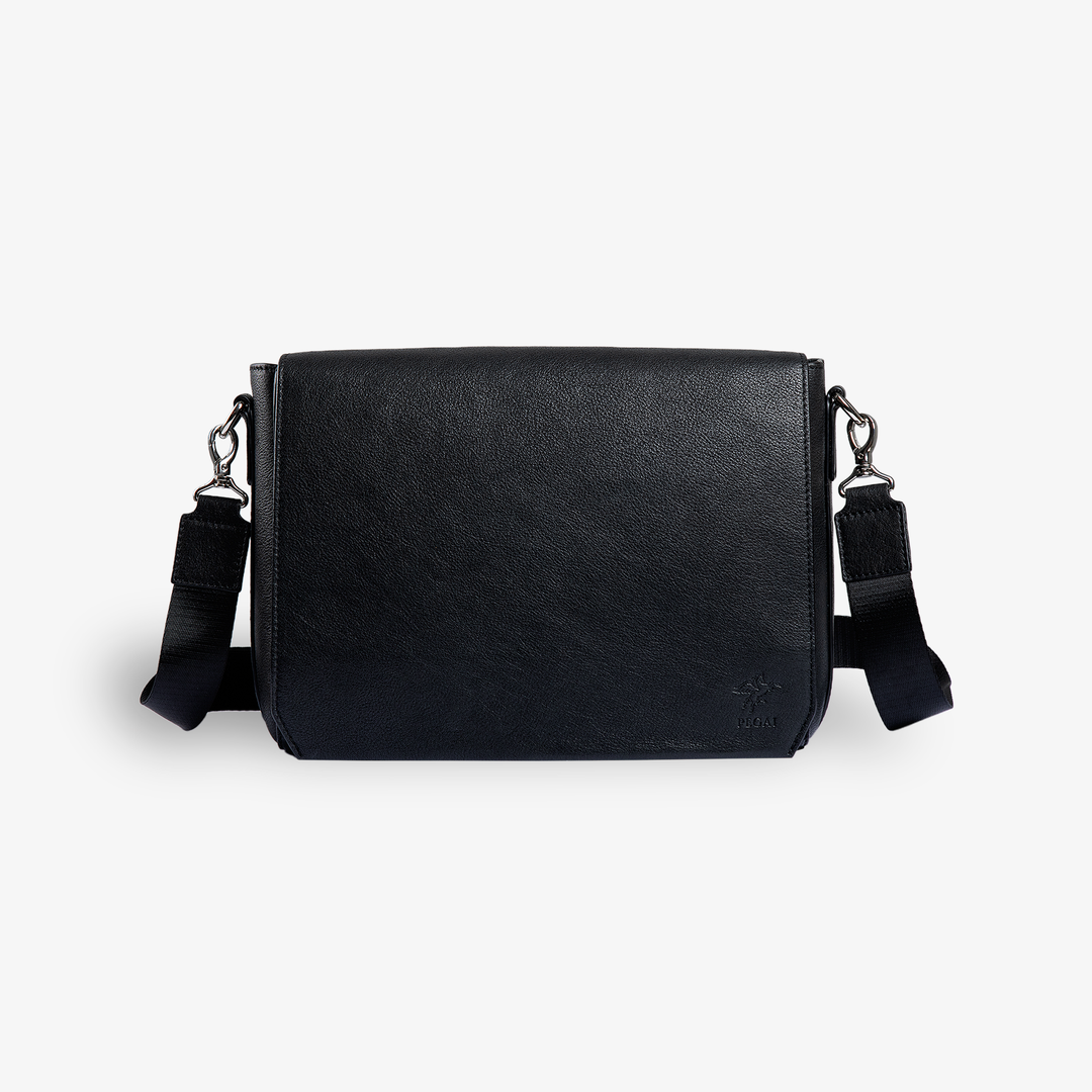 Ray | Leather Messenger Bag | Nicon Black