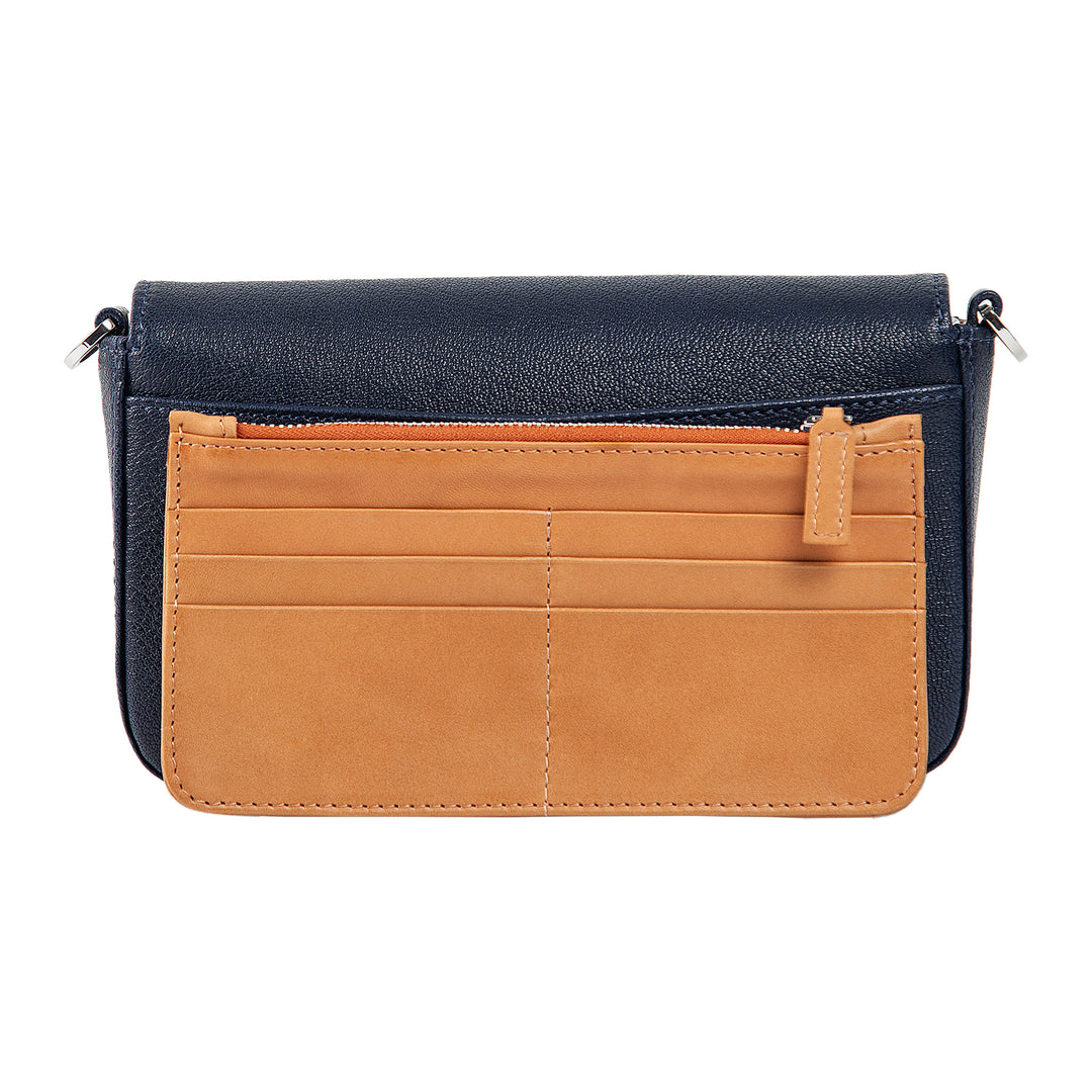 Viola | Clutch Crossbody Bag w/ Slim Wallet | Navy Blue