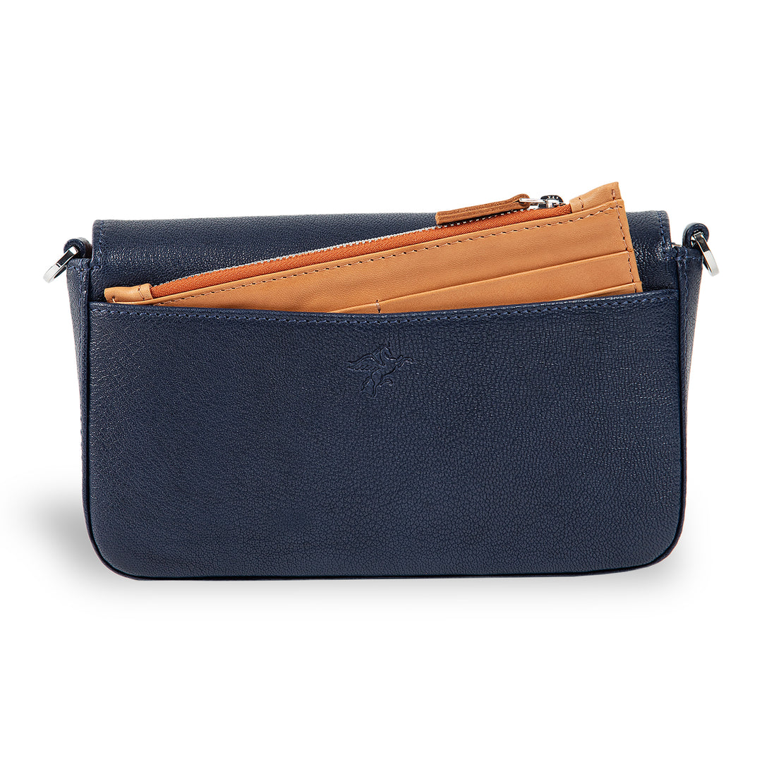 Viola | Clutch Crossbody Bag w/ Slim Wallet | Navy Blue