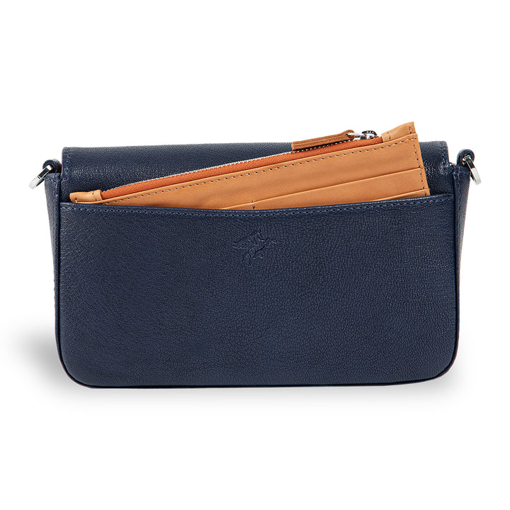 Viola | Clutch Crossbody Bag w/ Slim Wallet | Navy Blue