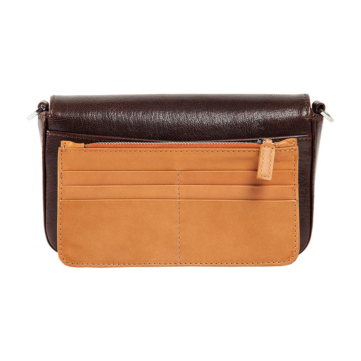 Viola | Clutch Crossbody Bag w/ Slim Wallet | Tatrus Brown
