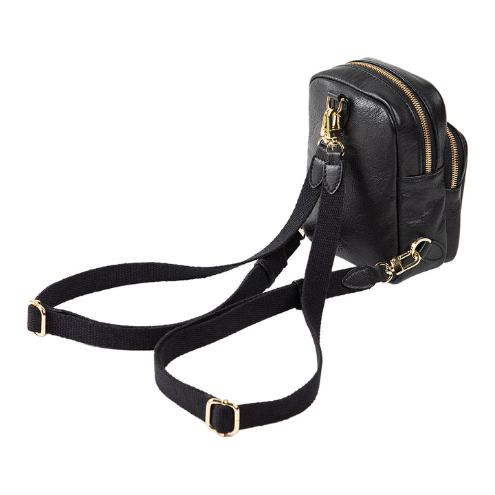 Kiara | Convertible Strap Mini Backpack & Crossbody Bag | Black