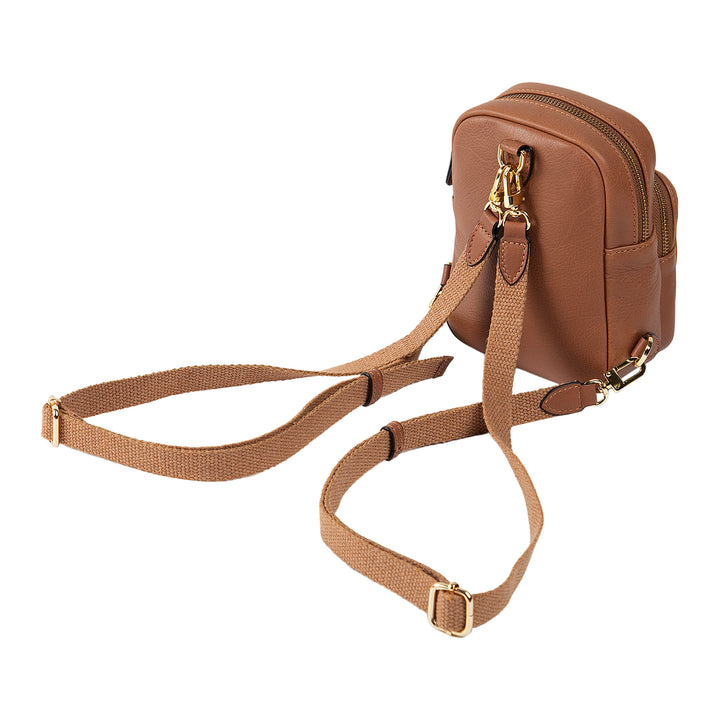 Kiara | Convertible Strap Mini Backpack & Crossbody Bag | Brown