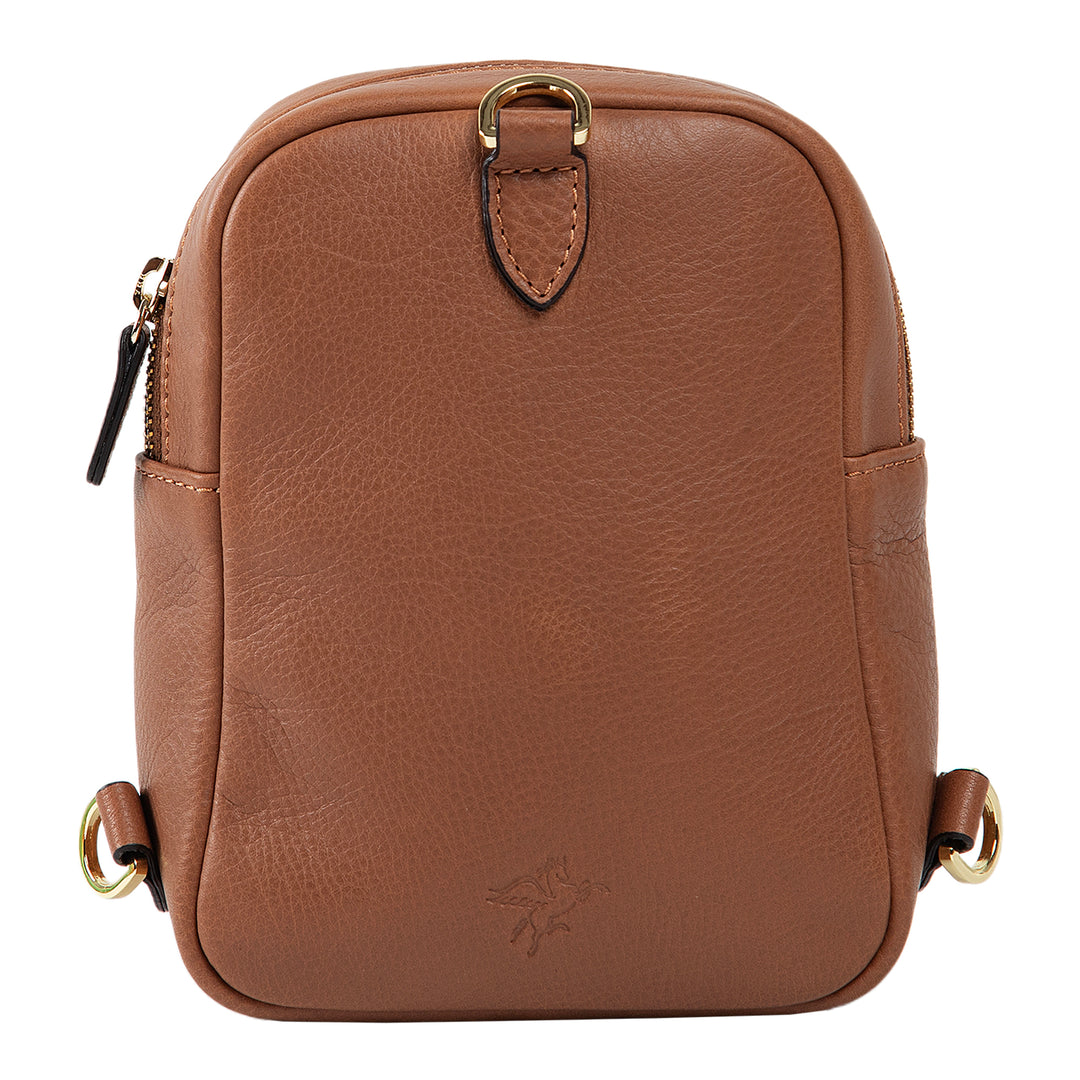 Kiara | Convertible Strap Mini Backpack & Crossbody Bag | Brown