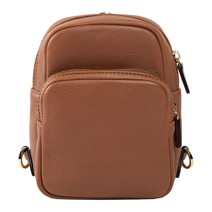 Kiara | Convertible Strap Mini Backpack & Crossbody Bag | Brown