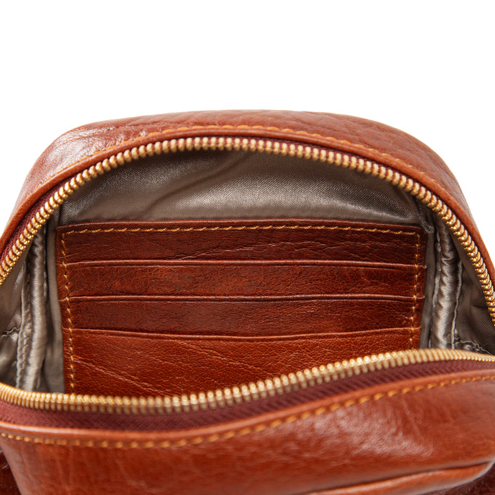 Kiara | Convertible Strap Mini Backpack & Crossbody Bag | Cognac Brown