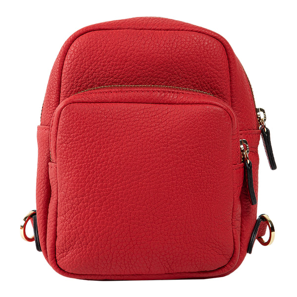 Kiara | Convertible Strap Mini Backpack & Crossbody Bag | Red