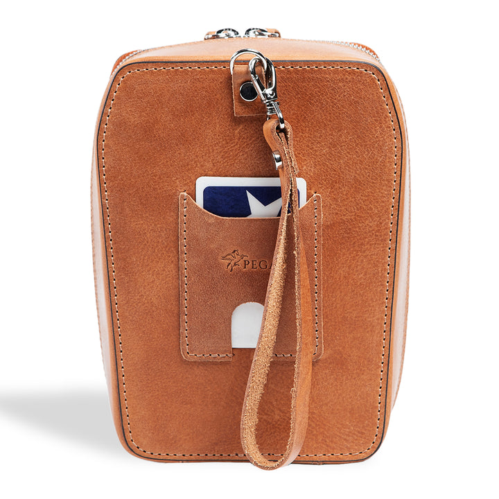 Pax | Italian Leather Clutch Bag | Light Brown