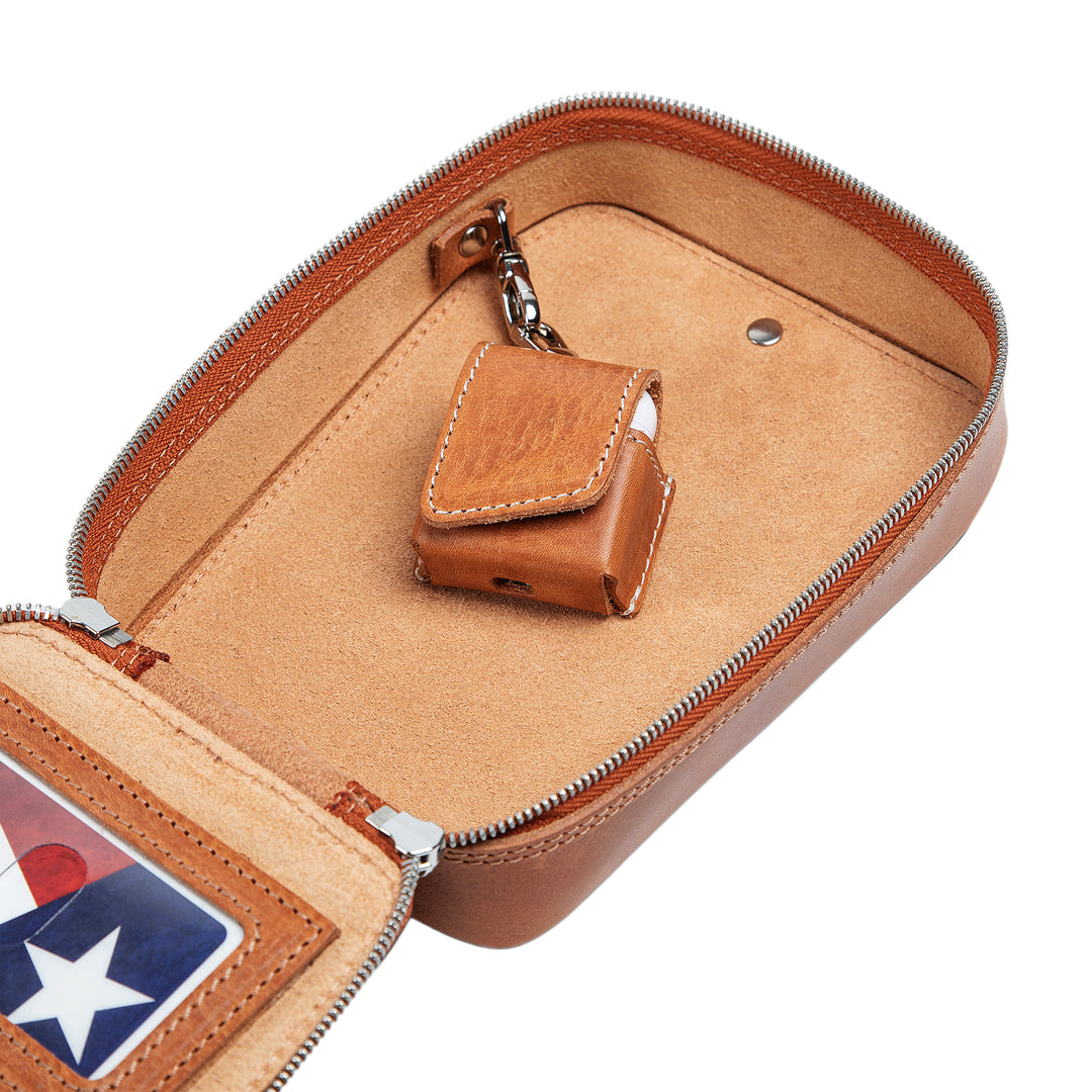 Pax | Italian Leather Clutch Bag | Light Brown