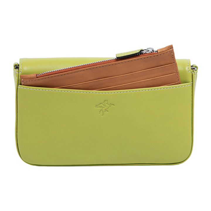 Viola | Clutch Crossbody Bag w/ Slim Wallet | Lime