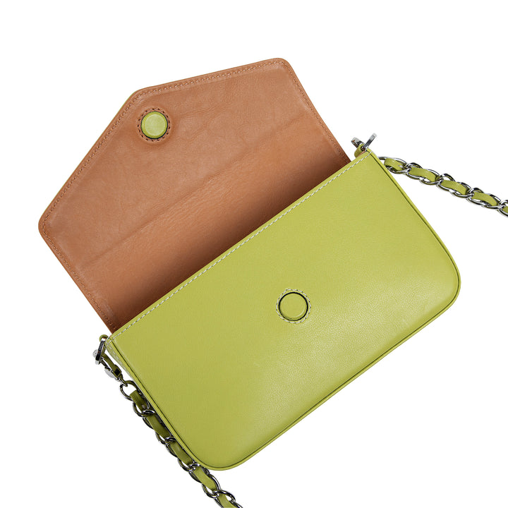 Viola | Clutch Crossbody Bag w/ Slim Wallet | Lime
