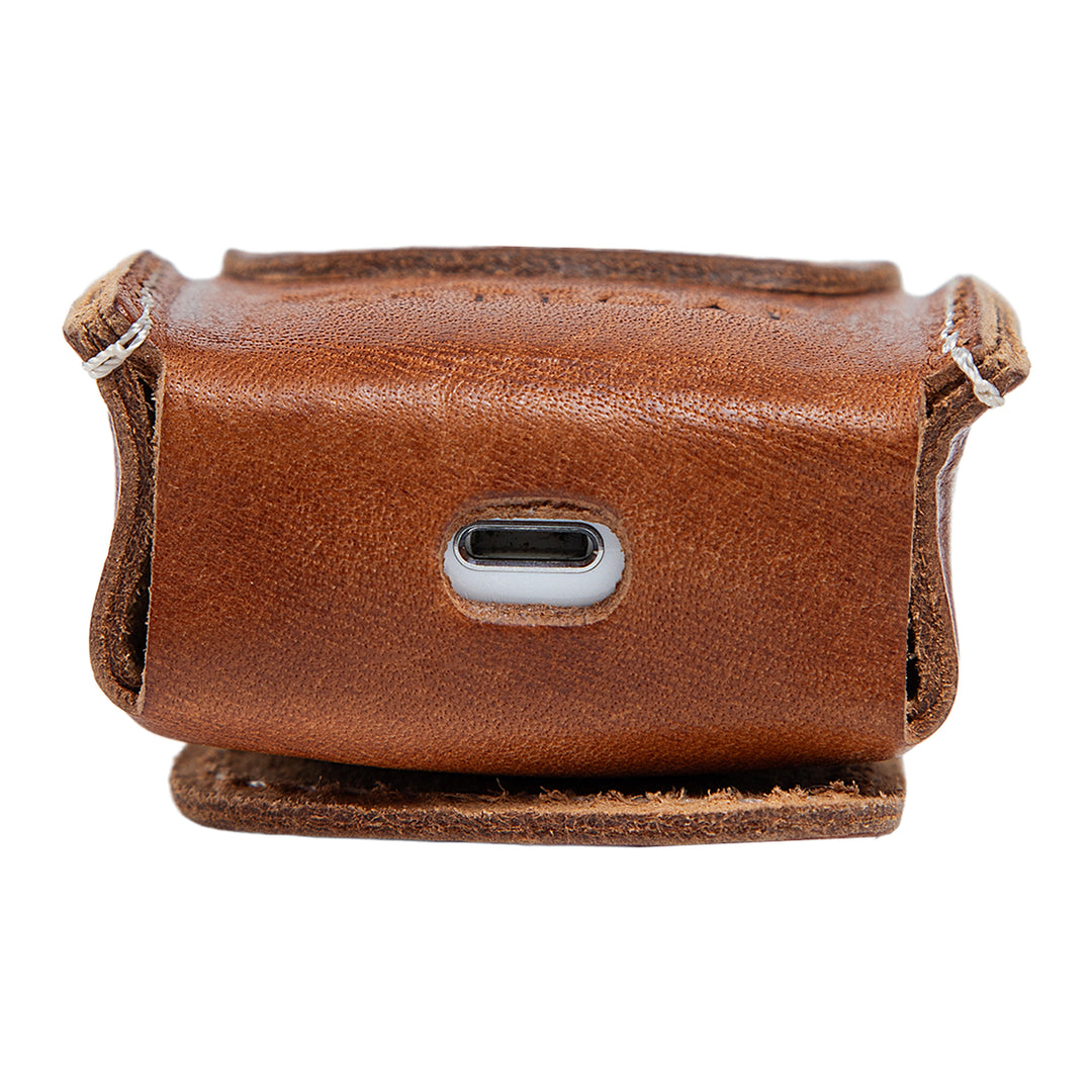 Austin | Italian Leather Airpods Case | Dark Brown