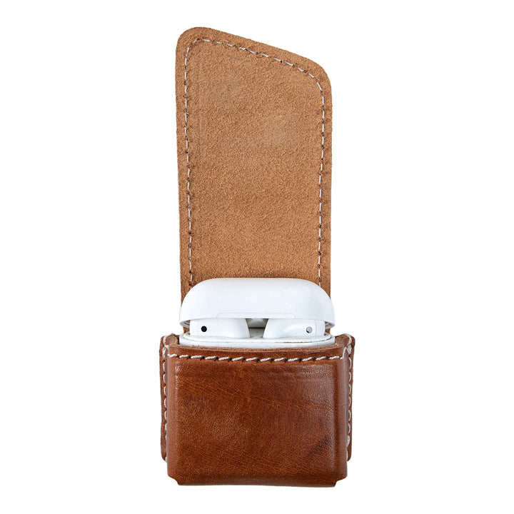 Austin | Italian Leather Airpods Case | Dark Brown