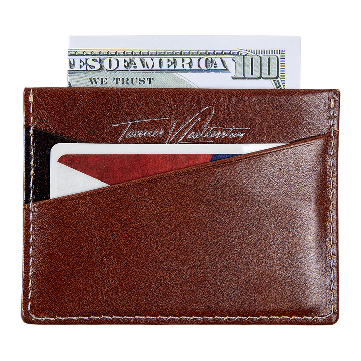 Ricky | Italian Leather Card Holder | Rum & Dark Brown