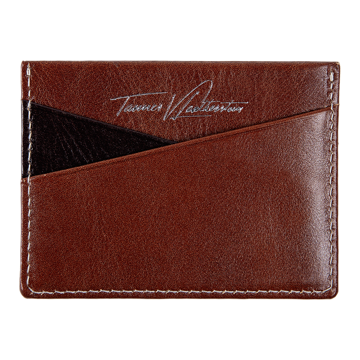 Ricky | Italian Leather Card Holder | Rum & Dark Brown