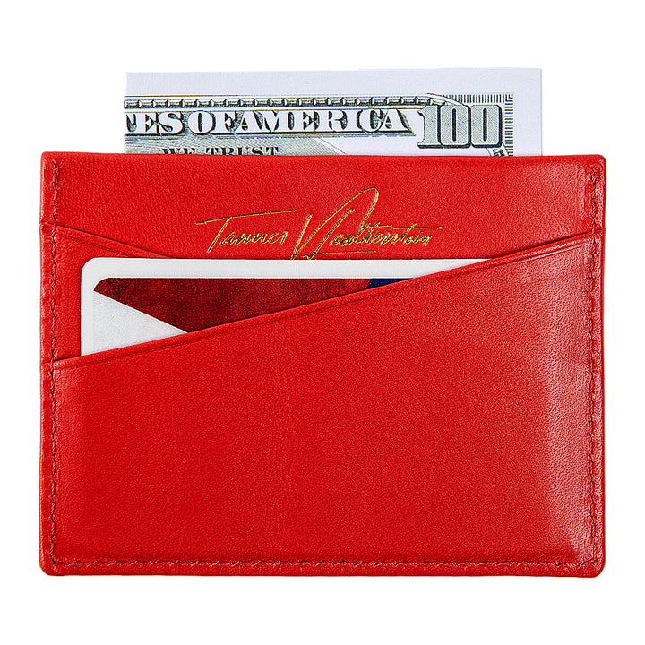 Ricky | Italian Leather Card Holder | Red