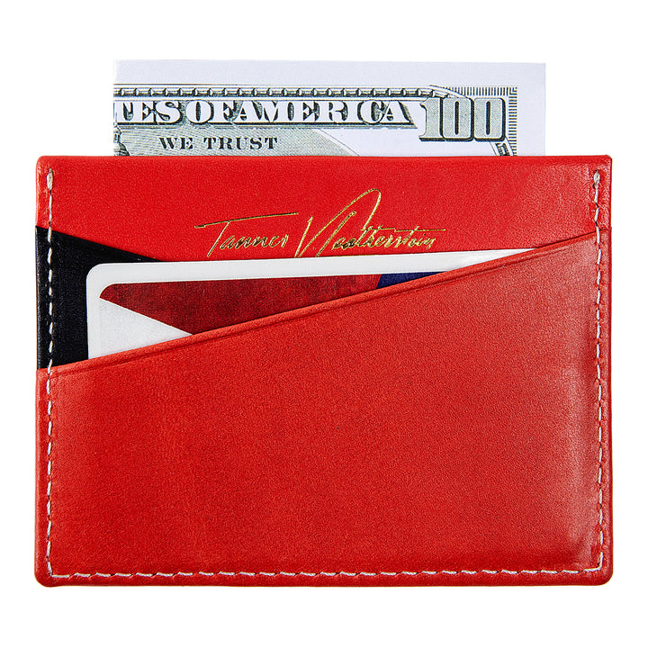 Ricky | Italian Leather Card Holder | Red & Black