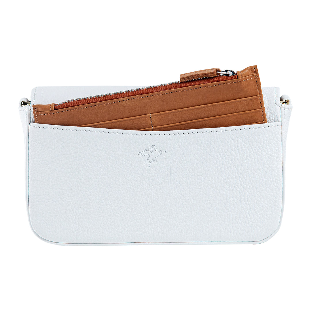 Viola | Clutch Crossbody Bag w/ Slim Wallet | White