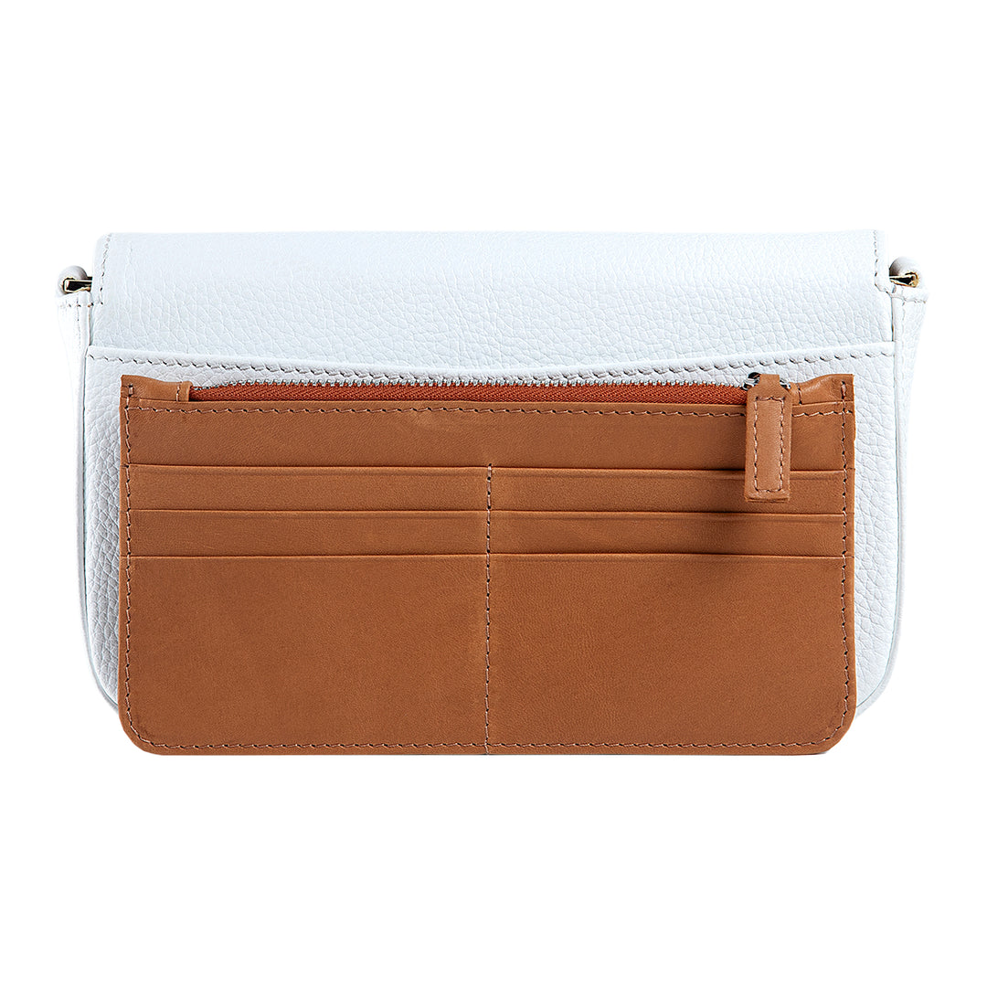 Viola | Clutch Crossbody Bag w/ Slim Wallet | White