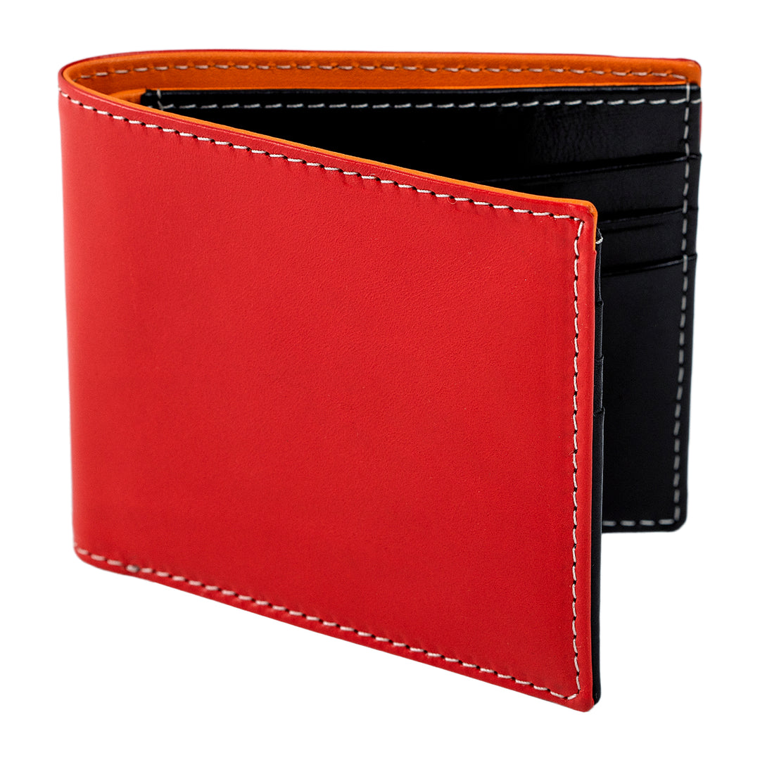 Malcolm Bill Fold Wallet | Red & Black
