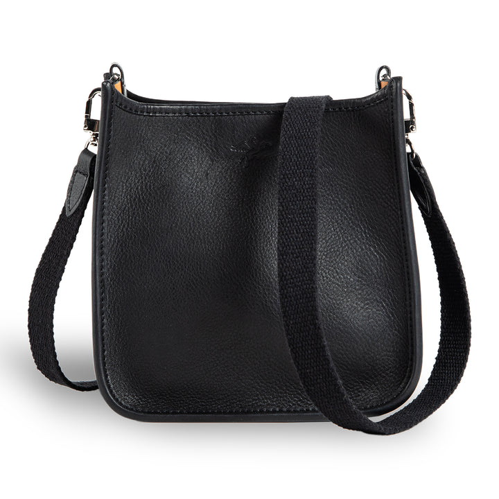 Spring | Hobo Crossbody Bag | Black w/ Silver Hardware