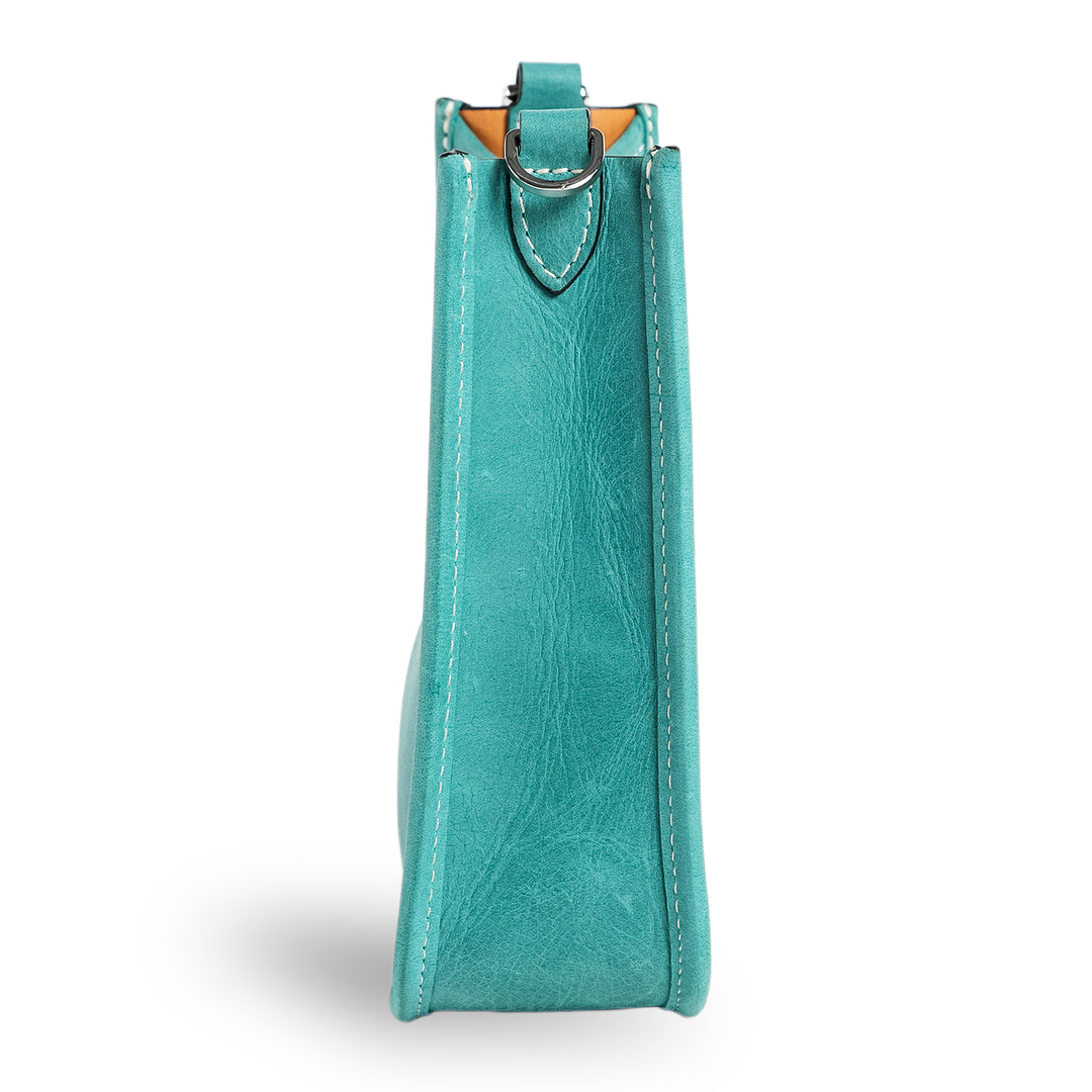 Spring | Hobo Crossbody Bag | Turquoise w/ Nickel Hardware