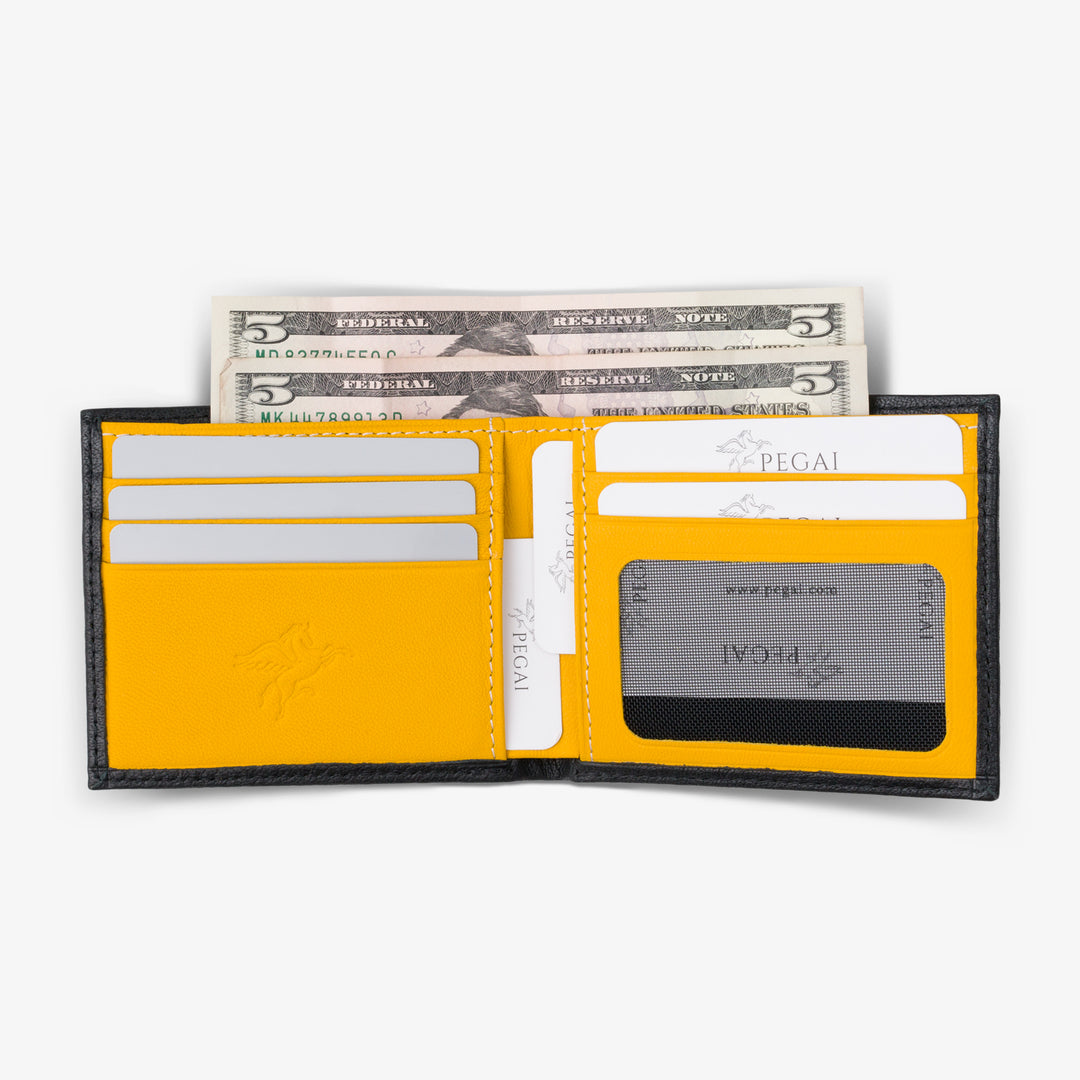 Leather Designer Wallet | Yellow | Edward